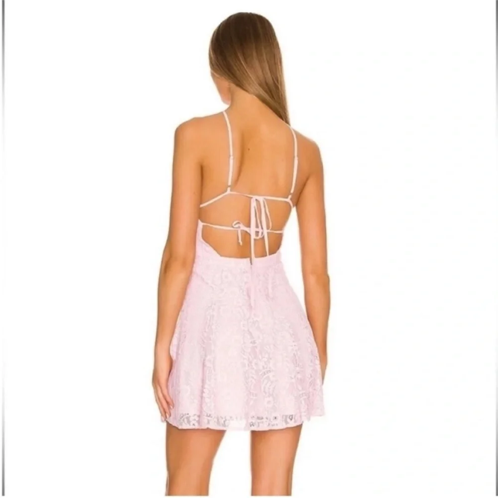 For Love & Lemons Carmela Lace Mini Dress Pink - Picture 2 of 10